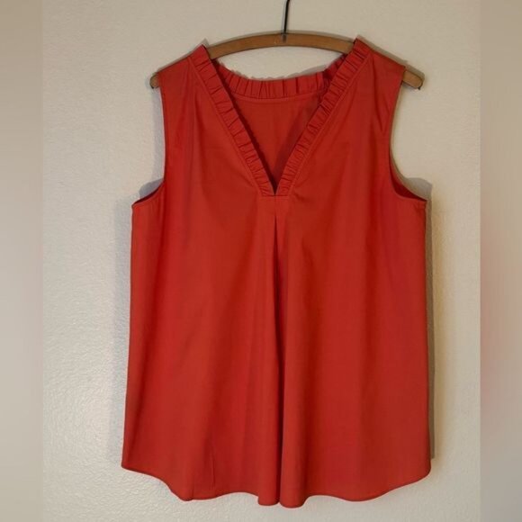 Lafayette 148 New York Yvette Convertible Ruffle-Neck Tank - Size Large - Picture 2 of 6